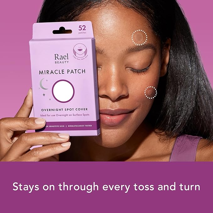 Rael Pimple Patches - Miracle Overnight Spot Cover, Thicker & Extra Adhesion, Hydrocolloid Acne Pimple Patch for Face, Zits & Blemishes, Korean Skin Care, 3 Sizes (104 Count)
