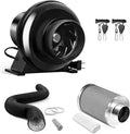 iPower 4 Inch 195 CFM Inline Fan, Air Carbon Filter, 8 Ft Al Foil Ducting by iPower