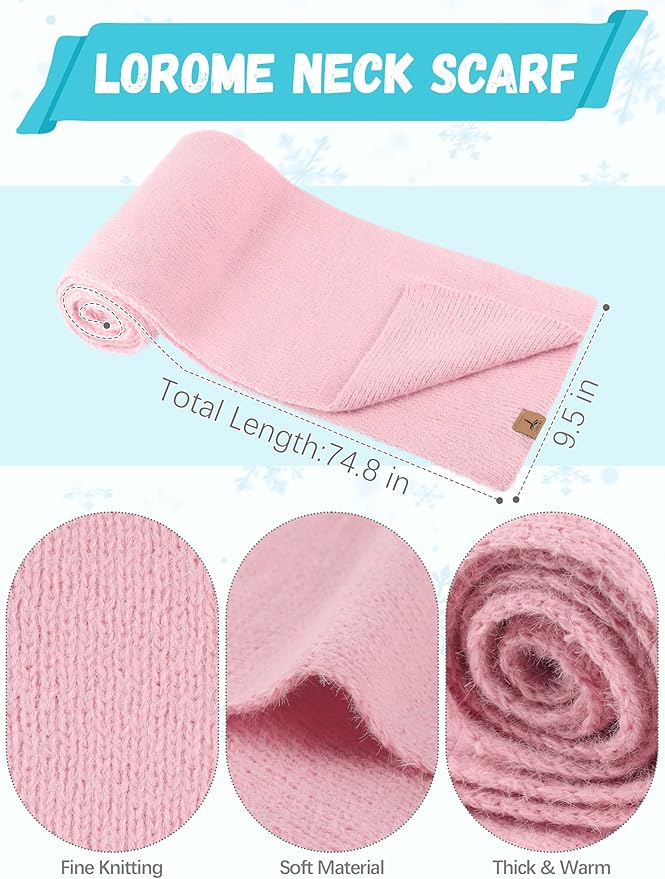 Winter Beanie Hat Scarf Gloves, Warm Fleece Knit Hat Long Scarf Neck Warmer Touch Screen Winter Gloves Set Gifts for Women