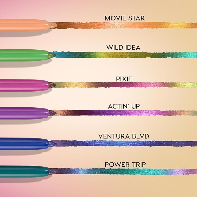 ColourPop Crème Gel Waterproof Chrome Eyeliner - 18HR Wear, Ultra-Pigmented Eyeliner Pencil with Matte & Metallic Finishes - Smudge-Proof, Vegan & Cruelty-Free - Actin Up (0.01 oz)