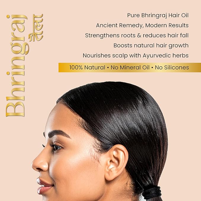 VebixProfessional Ayurvedic Bhringraj Taila | Hair Growth & Hairfall Control Hair Oil with Bringharaj Oil & CoconutOil | Men & Women, 200ml