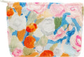 PAZIMIIK Floral Makeup Bag Large Cotton Zipper Pouch for Purse Travel Canvas Make Up Organizer for Women Cosmetic,Garden Orange