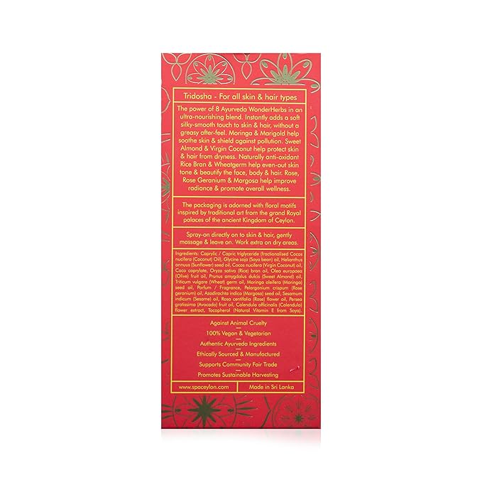 SPA CEYLON Wonder Oil Island Rose, Luxurious Moisturizing Body Oil with Ayurvedic Herbs for Skin & Hair, Non-Greasy Organic Formula, Vegan & Paraben-Free, 100 ml