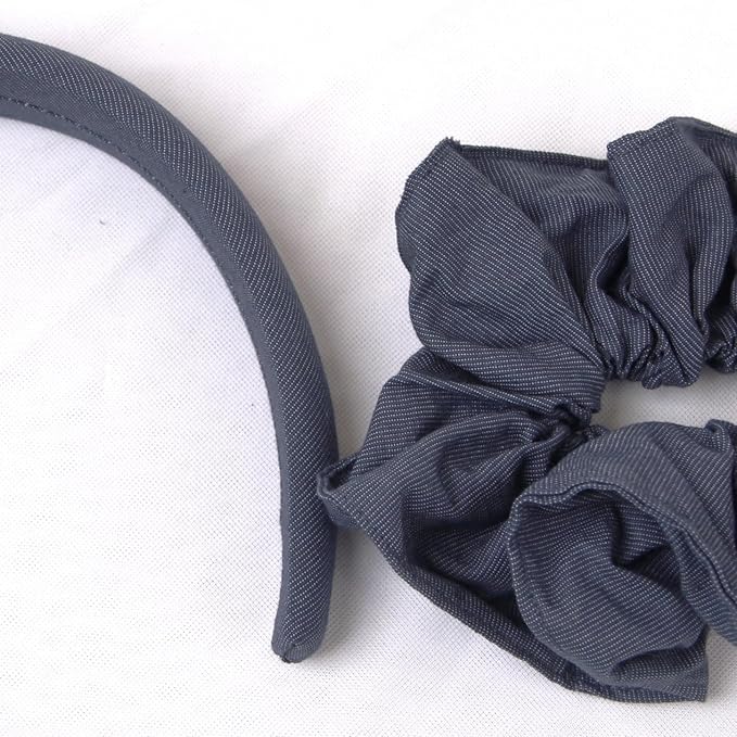 Headband and Scrunchie Set for Women 2Pack Hair Ties for Girls Elastics Bands Ponytail Holder Hair Accessories Royal Blue