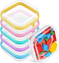 Sanwuta 6 Pcs Clear Hard Zipper Case Hard Plastic Zipper Pouches Makeup Bag Pencil Pouches Transparent Cases for Snacks Plastic Storage Organizer Box for Travel(Colorful,5 x 5 x 2 Inch)