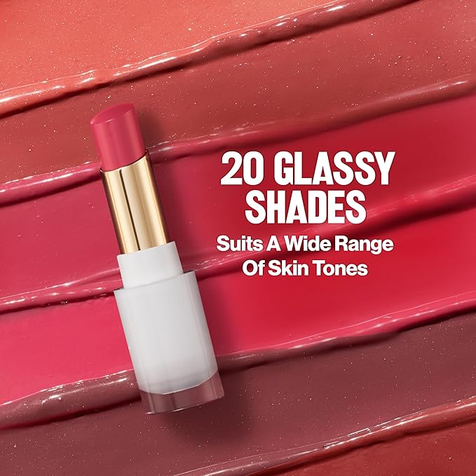 REVLON Super Lustrous Glass Shine Balm, Hydrating Tinted Lipstick, Sheer, Glossy Shiny Finish, 001 Sparkling Quartz, 0.11 oz