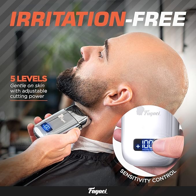 Fagaci Hair Clippers for Men & Double Foil Shavers, Barber Clippers for Hair Cutting, Cordless Hair Clippers and Trimmers Set, Maquina de Cortar Cabello, 5 Speeds Electric Shavers for Men
