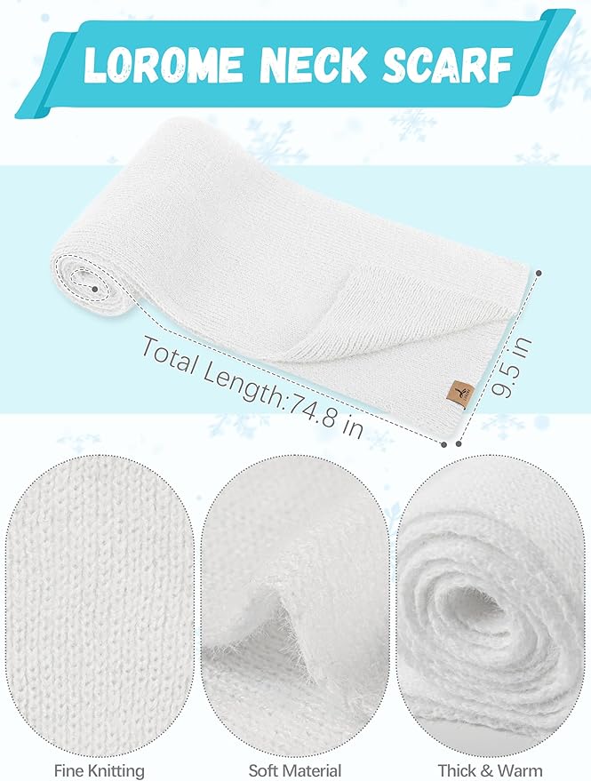 Winter Beanie Hat Scarf Gloves, Warm Fleece Knit Hat Long Scarf Neck Warmer Touch Screen Winter Gloves Set Gifts for Women