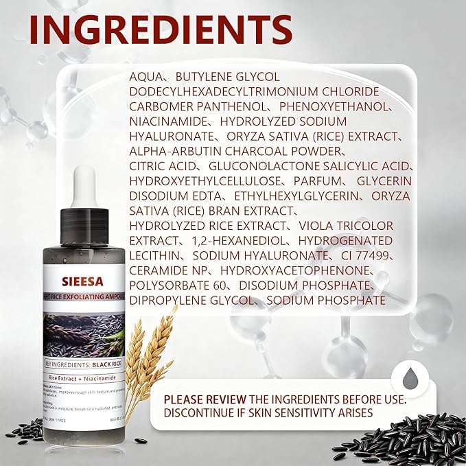 Peel Shot Glow Black Rice Peeling Ampoule, Rice Extract Exfoliating Serum Dead Skin Care for Face and Body Scrub, Gentle Skincare, Pore Refiner & Deep Hydration for All Skin Types（80ML/2.71 Fl Oz）