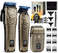 BESTBOMG® Hair Clippers for Men, Professional Hair Clippers, Beard Trimmer& Rechargeable Shaver Set, Metal T-Blade, LED Display, Barber Hair Cutting Kit for Men Grooming & Gifts, BS-807E (Bronze)