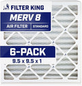 Filter King 9.5x9.5x1 Air Filter | 6-PACK | MERV 8 HVAC Pleated A/C Furnace by FilterKing