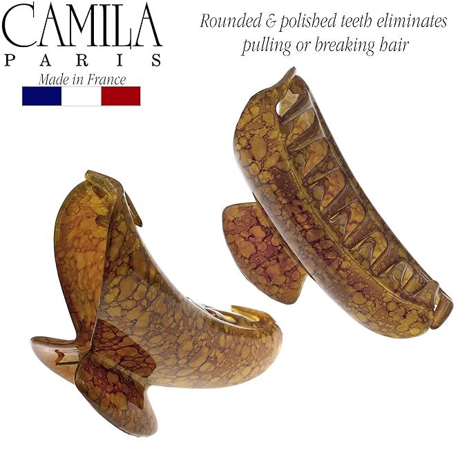 Camila Paris MP925 French Hair Clip for Women Thick Hair for Long Curly Wavy Hair, Girls Hair Claw Clips Jaw, Durable Styling Big Claw Clip for Thick Hair, Strong Hold No Slip Grip, Made in France