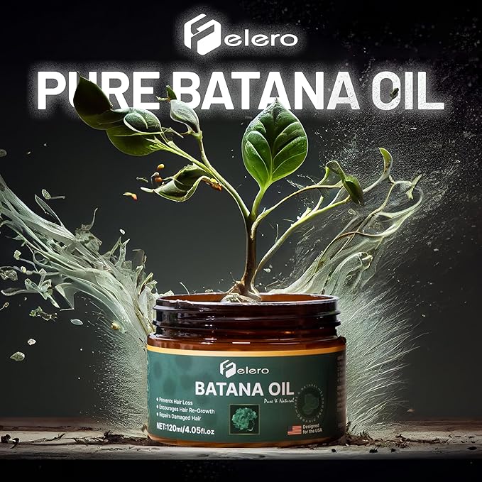 Raw Batana Oil for Hair Growth 4.05 oz - Pure Organic Treatment from Honduras by Dr. Sebi for Thicker, Stronger Hair and Hair Loss Prevention for All Hair Types and Beard Growth by Felero