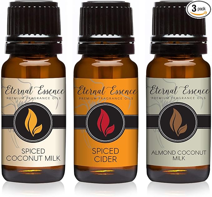 Trio (3) - Spiced Cider, Almond Coconut Milk & Spiced Coconut Milk - Premium Fragrance Oil Trio - 10ML
