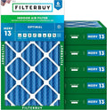 Filterbuy 12x24x4 Air Filter MERV 13 Optimal Smoke & Allergy Defense, by Filterbuy