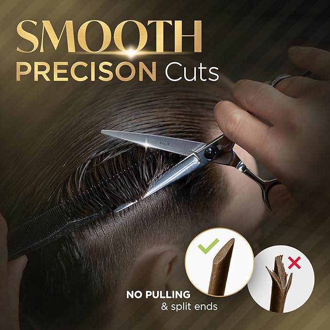 Fagaci Hair Cutting Scissors 6" Razor-Sharp, Professional Hair Scissors for Haircutting with Precise Cut, Haircut Barber Shears with Lasting Sharpness and Durable Steel, Shears for Women and Men