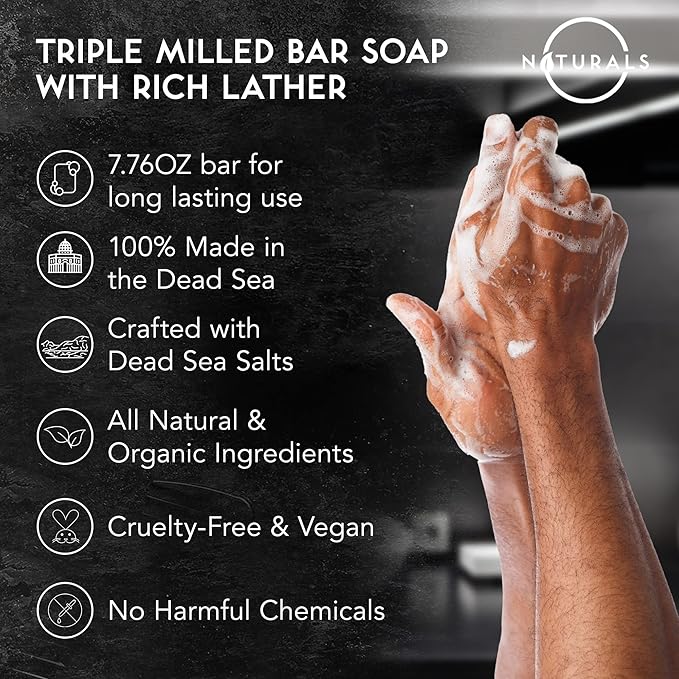 O NATURALS Bar Soap for Men - 3-Pcs Mens Soap Bar - Natural Soap - Mens Bar Soap - Men Soap - Natural Soap for Men - Organic Men's Soap Bars - Exfoliating Soap Bar - Citrus, Olive & Cedarwood