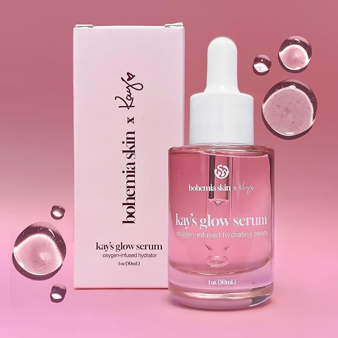 Kay’s Glow Serum + Infinite Aura Moisturizer – Oxygen-Infused THDA Vitamin C with Gentle AHA for Face and neck | Hydrates, Soothes and Brightens Bundle