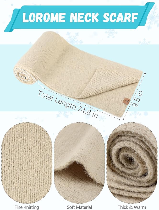 Winter Beanie Hat Scarf Gloves, Warm Fleece Knit Hat Long Scarf Neck Warmer Touch Screen Winter Gloves Set Gifts for Women