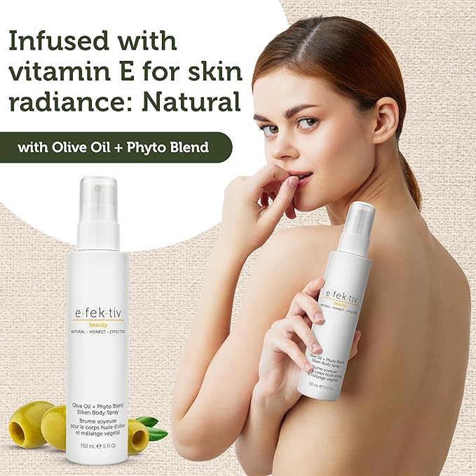 Olive Oil + Phyto Blend Silken Body Spray - Ultra Moisturizing Mist for the Skin - Dry Oil Body Spray Moisturizer - No Gluten, Parabens, Sulfates - Cruelty Free - 5 Oz