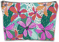 Makeup Bag Abstact Tropical Flowers Cosmetic Bag Mini Portable Travel Toiletry Bag Organizer Makeup Brushes Aesthetic Accessories Waterproof Storage Bag for Women