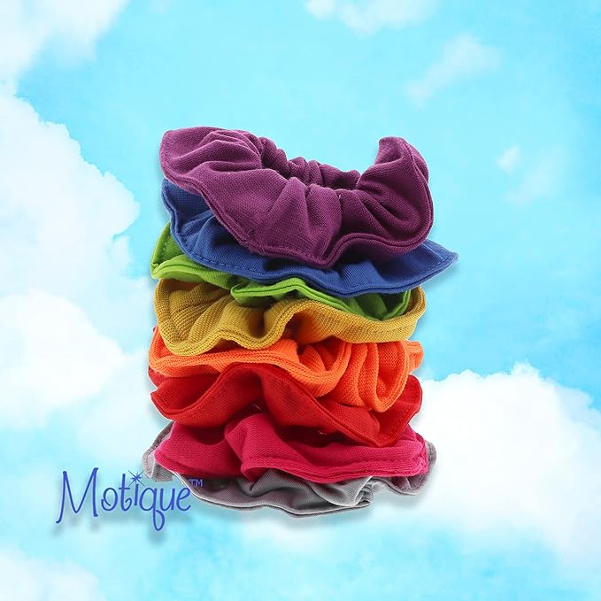 6 Pack Large Solid Scrunchies Hair Elastics (Mustard)
