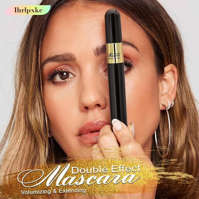 Volume and Length Tubing Mascara - Long-Lasting & Waterproof 2-1 Mascara Black Curling Eyelashes and Fast Dry, Easy to Apply & All Day Full, Vegan & Cruelty Free (Black, 0.28 fl. oz)