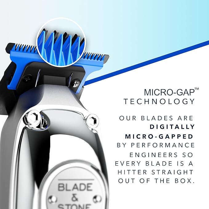 Blade & Stone Professional Hair Trimmer for Men PT301 | Diamond-S Blade | Micro-Gap Tech | 7200 RPM Durable Motor, All-Metal, Cordless Hair Trimmer - The Aviator