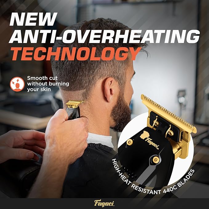 Fagaci Men's Hair Trimmer - Turbo Power with Precise Cutting, Adjusted Zero Gap Blades for Clean and Fine Cuts