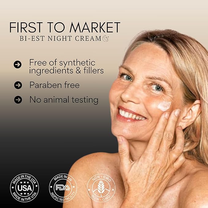 BIOBeauty Night Cream with Retinol – Restorative Anti-Aging Moisturizer Infused with Real Bioidentical Hormones - Renew Face and Under Eye Serum (1oz)