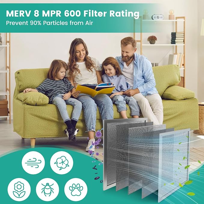 14x20x1 Reusable Air Filter, Merv 8, Electrostatic HVAC AC Furnace Filter - Image 7