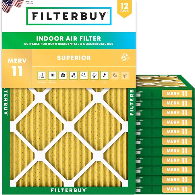 Filterbuy 19x20x1 Air Filter MERV 11 Superior Pet & Allergy Defense, by Filterbuy