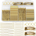 Bobby Pins Set Gold – Hair Accessories Kit for Women & Girls with Bobby Pins, U Shape & Spiral Pin, Perfect for Weddings, Styling, Updos & Buns