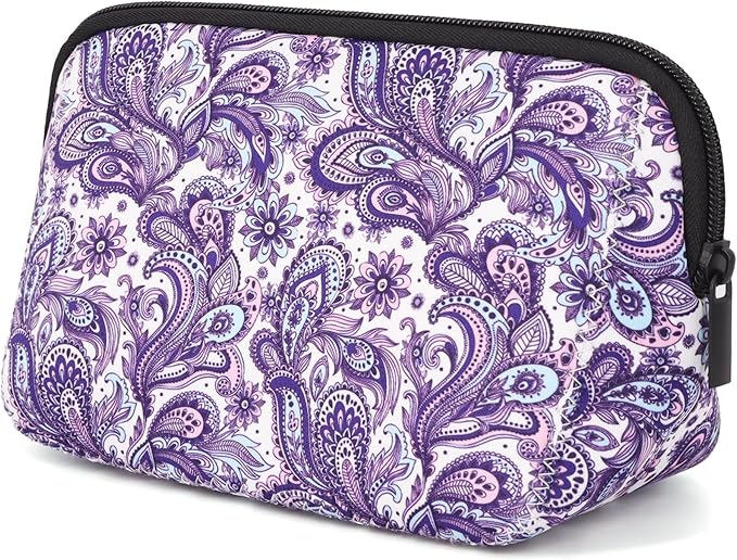 Cosmetic Bag Waterproof Neoprene Zipper Pouch Travel Portable Toiletry Makeup Bags Organizer Case for Women and Girls