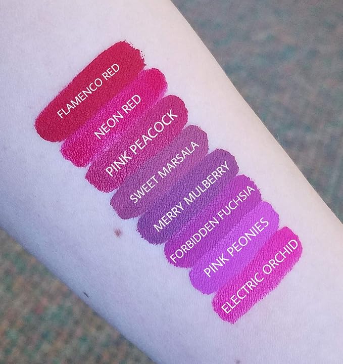 Aromi Bright Pink Matte Liquid Lipstick | Magenta Fuchsia Lip Color with Blue Undertones, Vegan, Cruelty-free, Smudge Proof, Transfer Proof, Long-lasting (Pink Peonies)