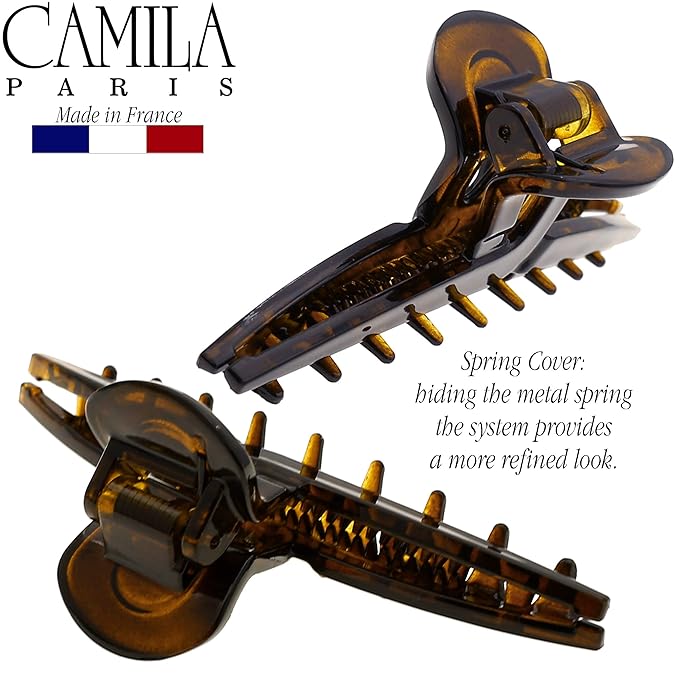 Camila Paris CP2623 French Hair Clip for Women, Narrow, Strong Hold Grip Double Teeth Girls Hair Claw Clips Jaw, Fashion Durable Styling Hair Accessories for Women, Made in France