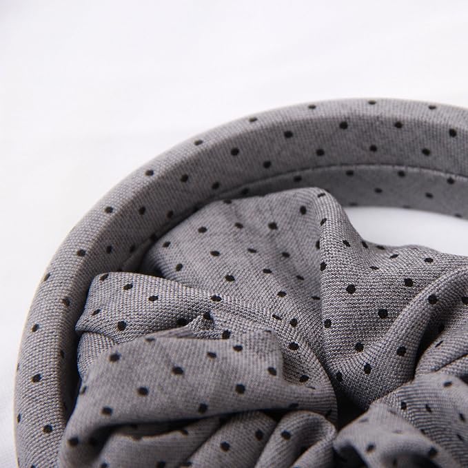 Headband and Scrunchie Set for Women 2Pack Hair Ties for Girls Elastics Bands Ponytail Holder Hair Accessories Grey Dot