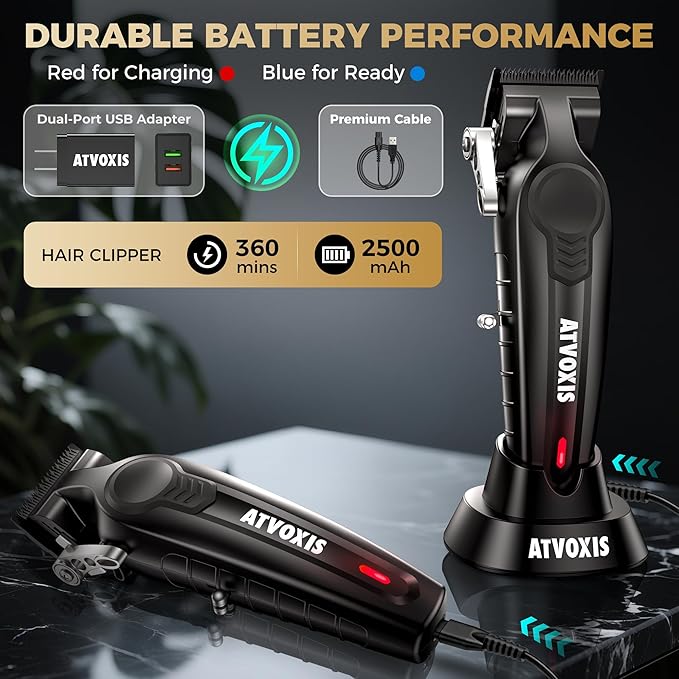 Hair Clippers for Men Professional, Cordless Barber Clippers for Hair Cutting, Maquina para Cortar Pelo De Hombre