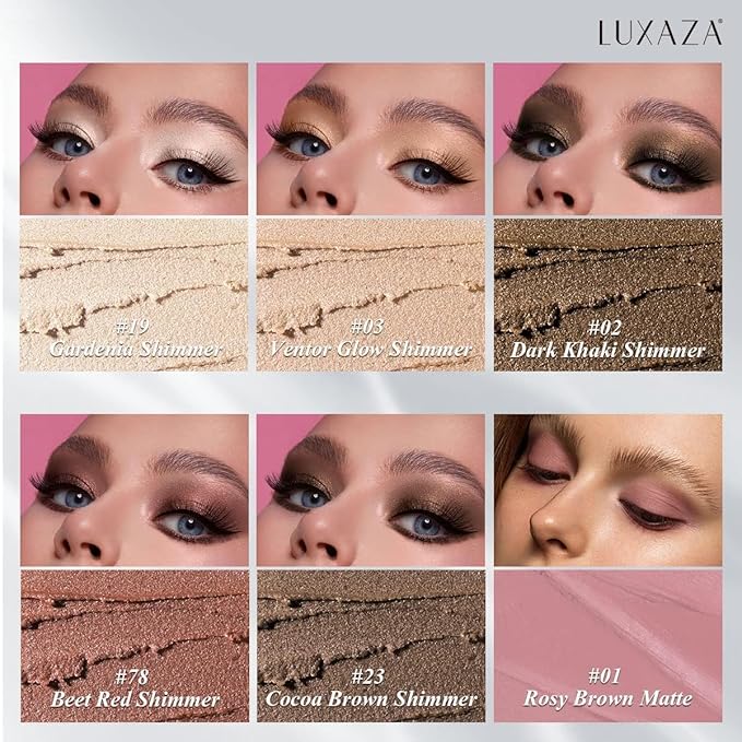 6PCS Eyeshadow Stick Makeup Sets, Crease-Proof Shadow,Metallic And Matte Shimmer Eye Shadow Eye Brightener Stick Pencil Crayon, B01-Pink Brown