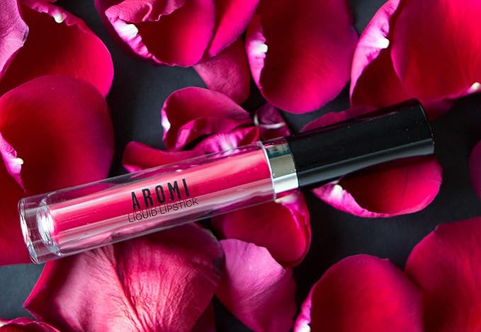 Aromi Matte Liquid Lipstick | Bright Magenta Red Lip Color, Long-Lasting, Transfer and Smudge Proof, Waterproof, Paraben, Phthalate, + Gluten Free (Neon Red)