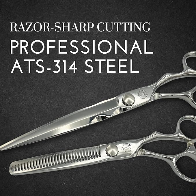 6.8" Legacy Steel Hair Cutting Scissors - Designed with Japan ATS-314 Japanese Steel (Steel Shears Set)