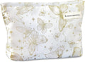 STARDW Aesthetic Floral Makeup Bag Cute Small Cosmetic Bags for Women Girls, Travel Toiletry Bag Large Capacity Zipper Makeup Pouch, Purse Organizer Pouches (Butterfly White)