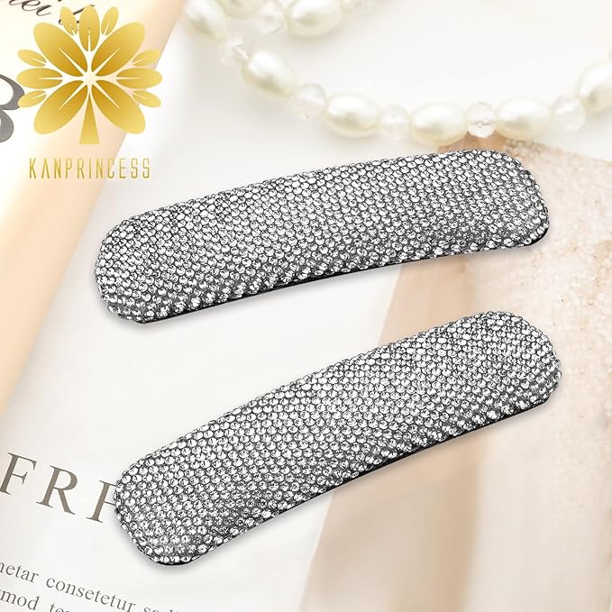 Rhinestone and Crystal Hair Clips 2-Pack, Sparkly Barrettes & Elegant Bling Accessories for Women & Girls(Set16)