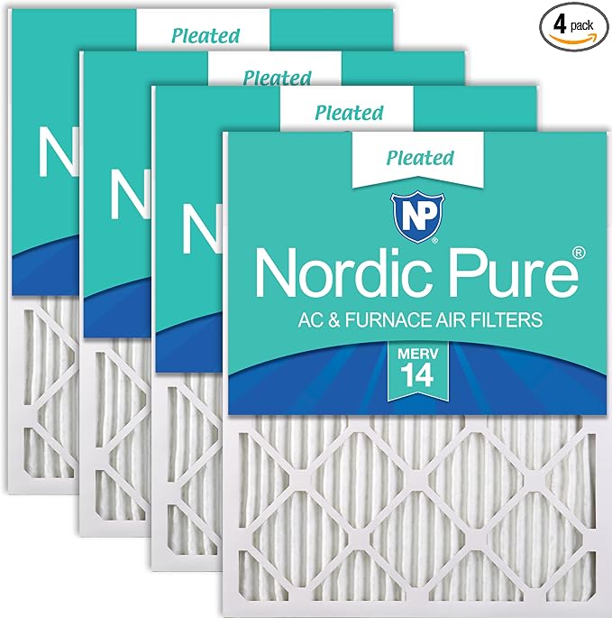 Nordic Pure 16x20x1 Pleated MERV 14 Air Filters 4 Pack by NordicPure