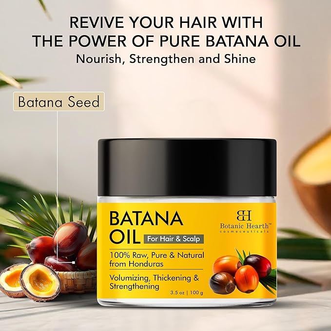Botanic Hearth Batana Oil For Hair Growth | Batana Butter (3.5 Fl Oz) | Deeply Nourishing & Revitalizing Hair & Skin Care