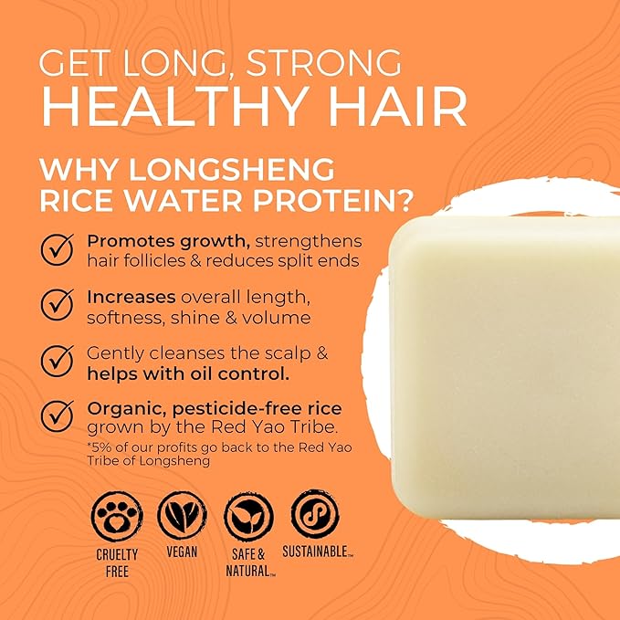 Viori Citrus Yao Conditioner Bar Made with Rice Water - Handcrafted All Natural Organic Conditioner