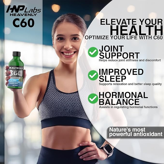 HNP Labs C60 Organic Hemp Seeds Oil - 99.99% C60, Food-Grade Supplement for Longevity & Wellness - 80mg C60 Organic Hemp Oil Boost Vitality, Anti-Aging Formula for Radiant Skin Lab-Tested for Purity