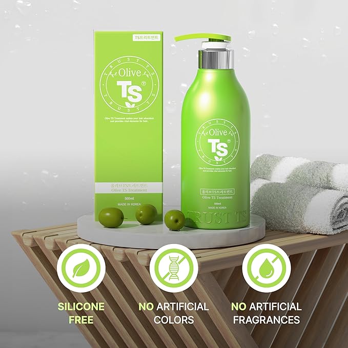 Olive TS Treatment (17.6 Fl Oz / 500mL) | Treatment of Damaged Hair and Dry Scalp and Hair | Olive Oil Hair Treatment - Hydrating and Restorative| Silicone Free | All Hair Types