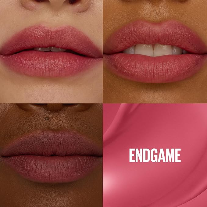 MAYBELLINE Super Stay Teddy Lip Tint, Long Lasting Matte Lipstick for Up To 12HR Wear, Endgame, 1 Count