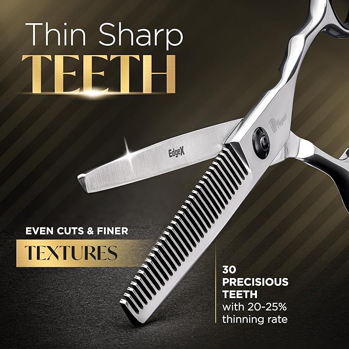 Fagaci Thinning Shears for Hair Cutting 6" Razor-Sharp, Hair Thinning Scissors with Precise Cut, Texturizing Shears Lasting Sharpness and Durable Steel